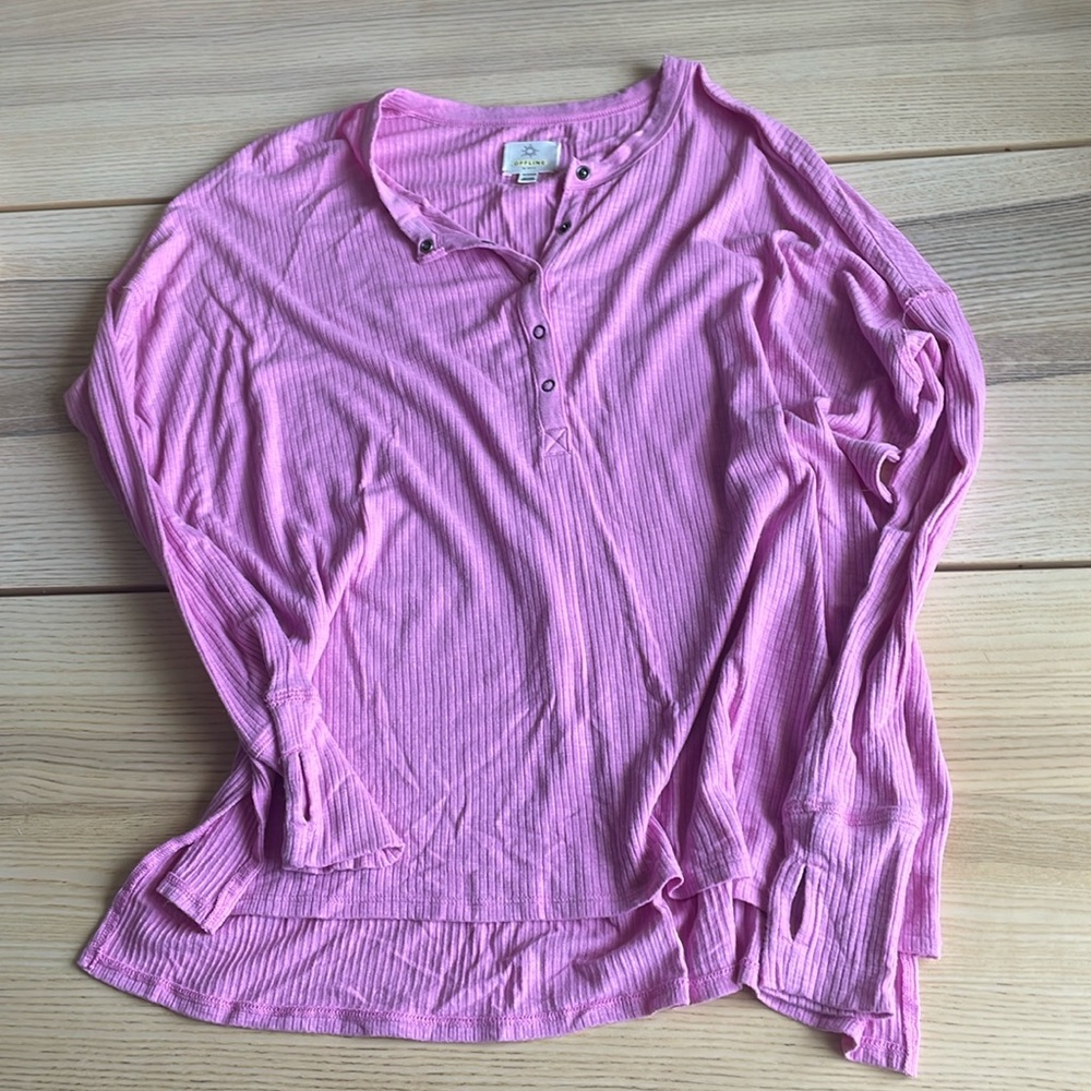 Pink Offline by Aerie Long Sleeve Henley